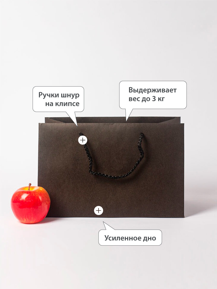 Пакет подарочный "Плотный крафт" 31х20х18 — фото 1