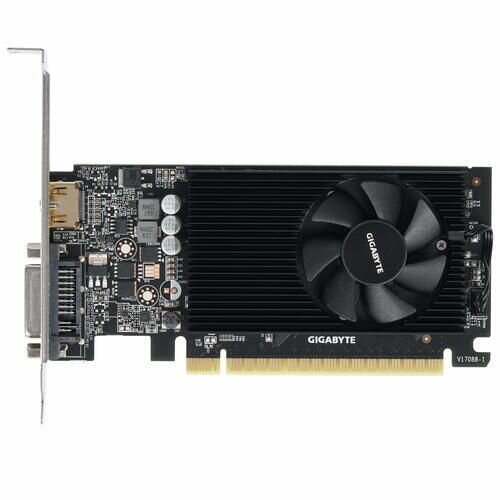 Видеокарта GigaByte GeForce GT 730 LP (GV-N730D5-2GL) - PCI-E 2.0, 2 ГБ, GDDR5, 64 бит, DVI-I, HDMI, GPU 902 МГц
