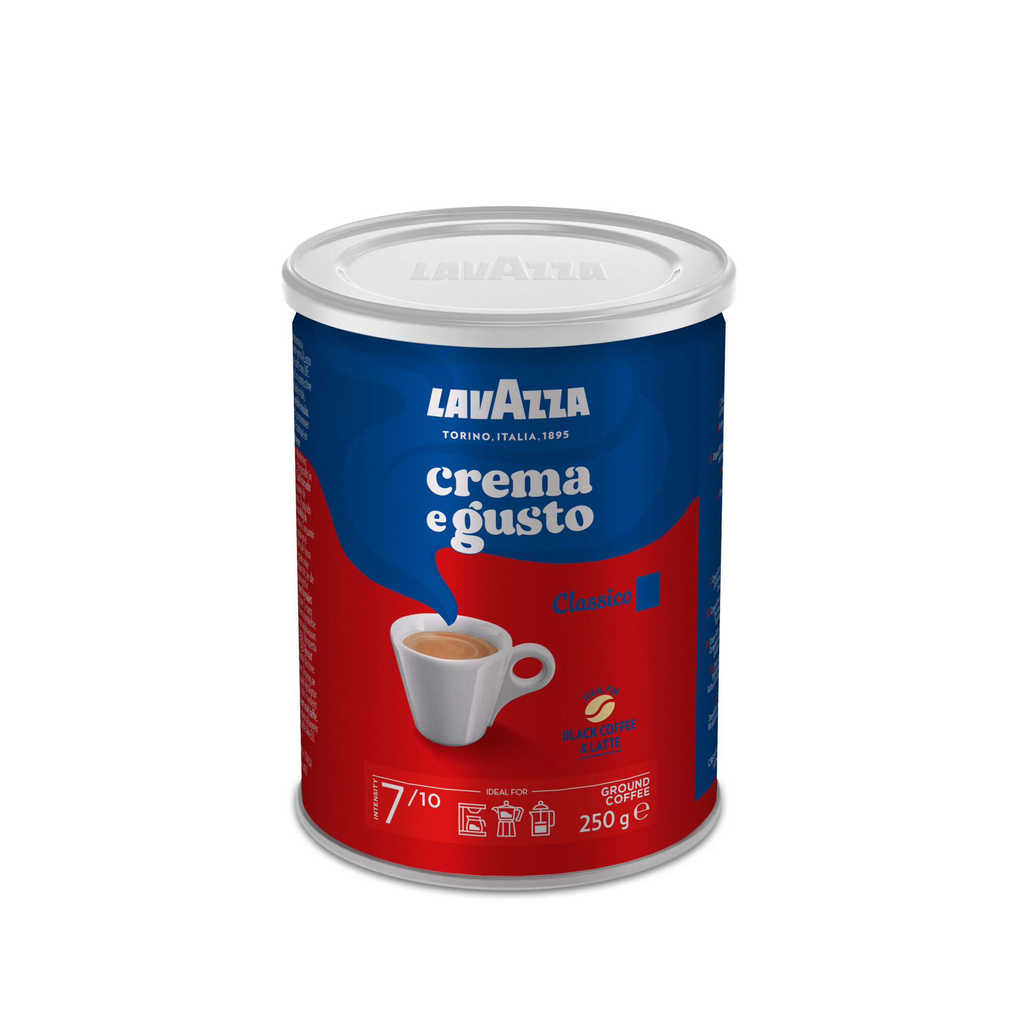 Кофе молотый Lavazza "Crema e Gusto", ж/б 30%/70%, 250г, средняя обжарка