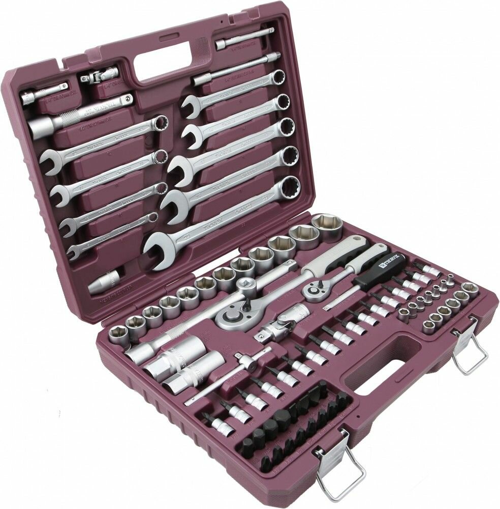 Набор инструмента универсальный 1/4", 1/2"DR, 82 предмета Thorvik TS082 — фото 1