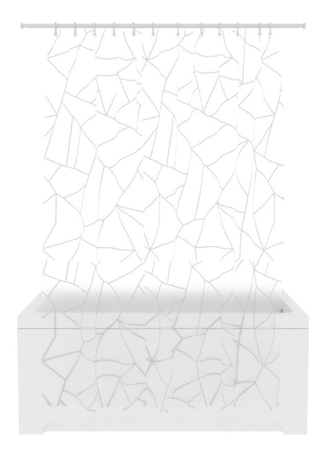 Штора для ванной Fora / Фора SILVER GLASS PEVA размером 200х180см / товары для дома