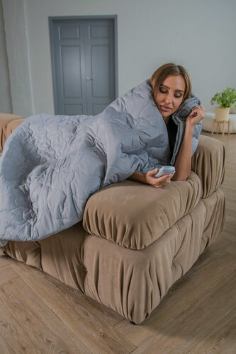 Изображение товара Одеяло электрическое с подогревом электроодеяло инфракрасное 180х150см обогреватель для тела Островок тепла серый