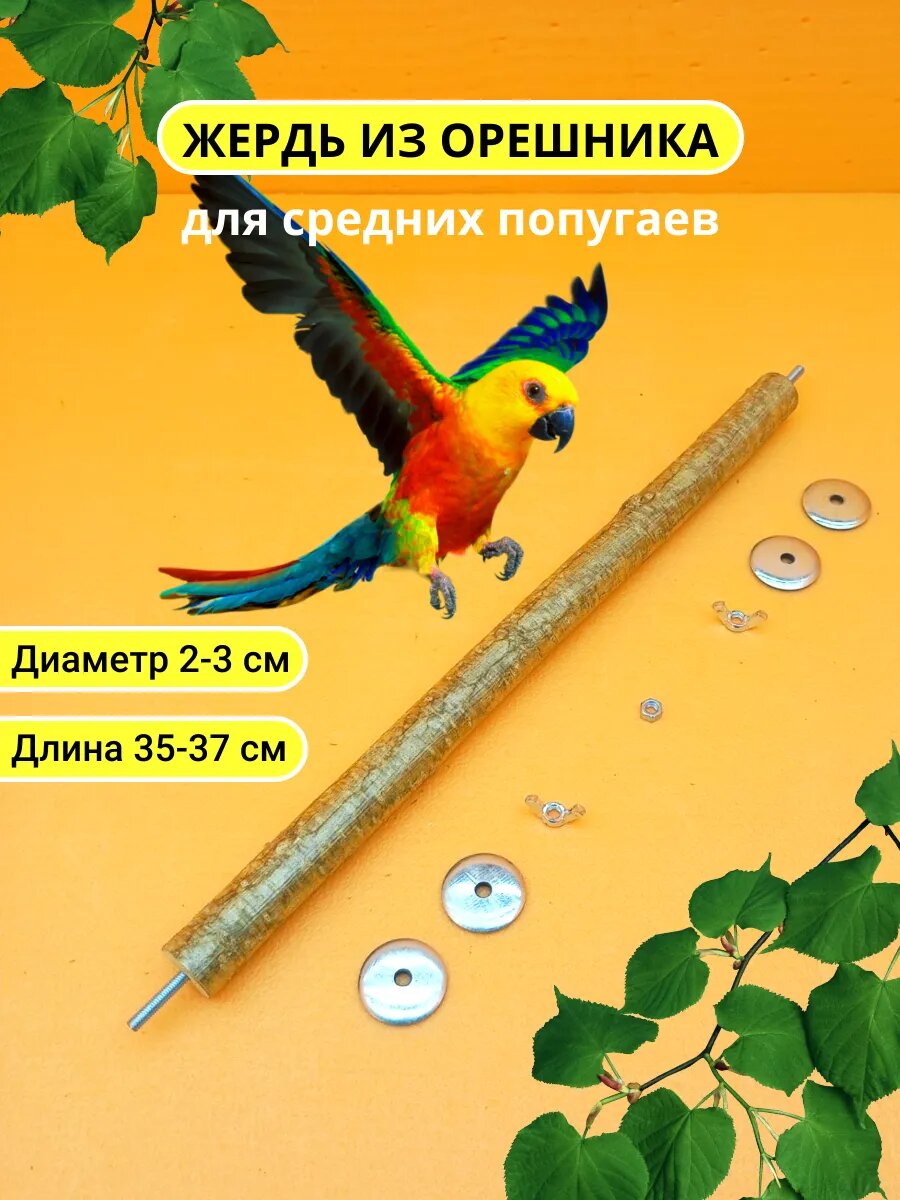 Жердочка для средних попугаев и птиц D2-3 L35-37