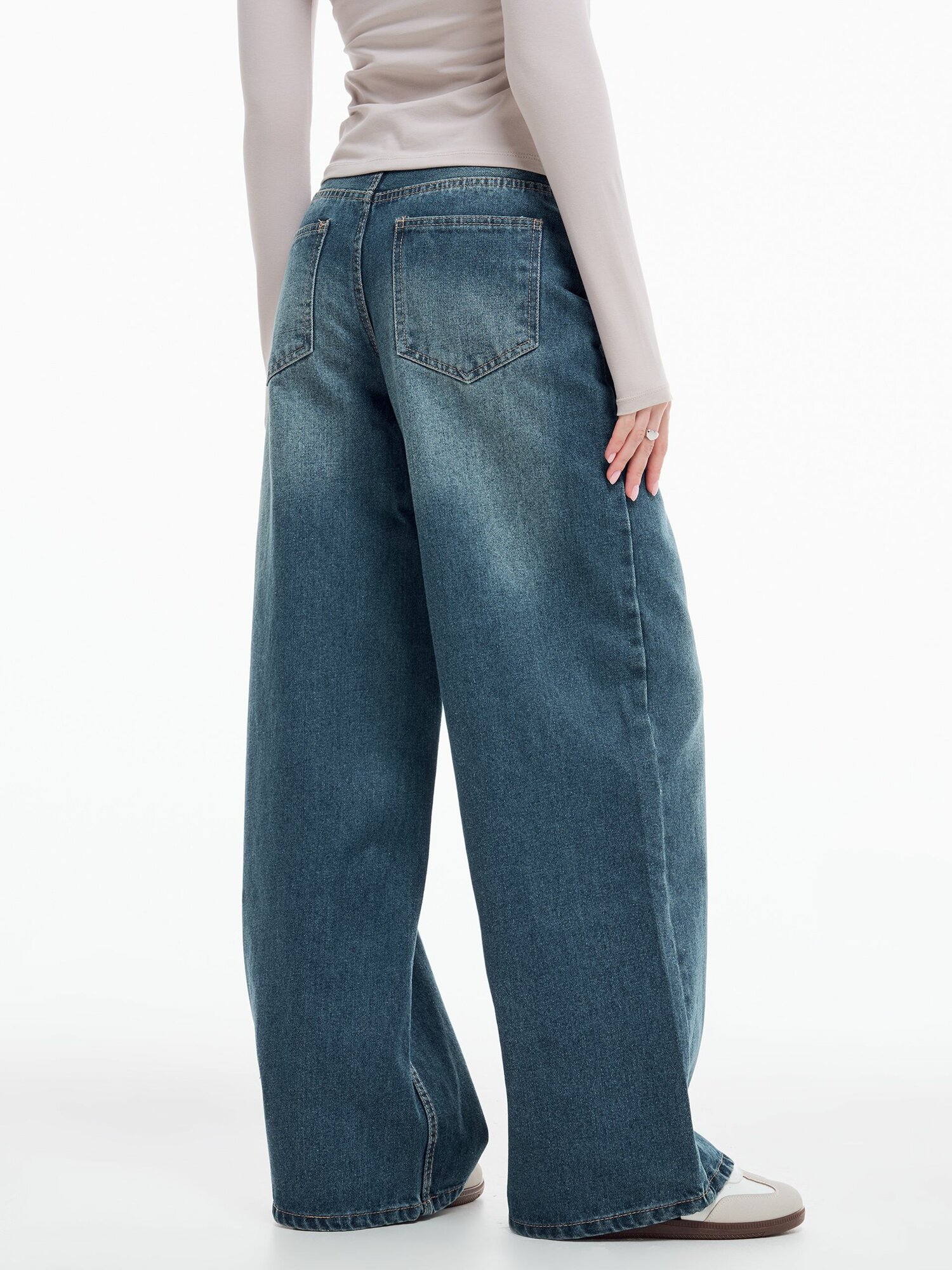 Джинсы широкие ТВОЕ, размер XL, темно-синий