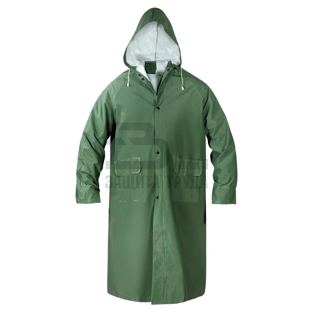 ЗТ Плащ ПВХ влагозащитный с капюшоном Анхель. Цвет зеленый р-р 56 штука 520056