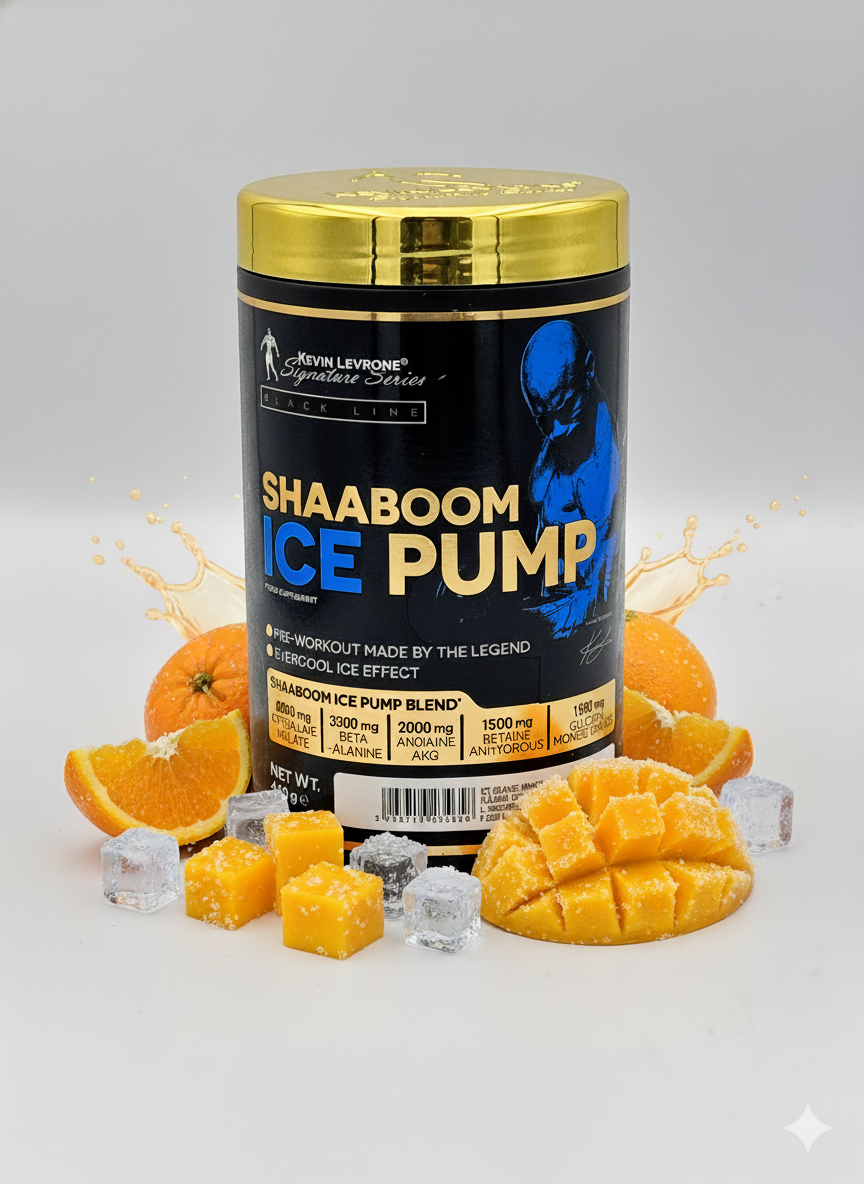 Kevin Levrone Shaboom ICE PUMP 463g вкус ICY Orange Mango 40 порций предтренник для спорта