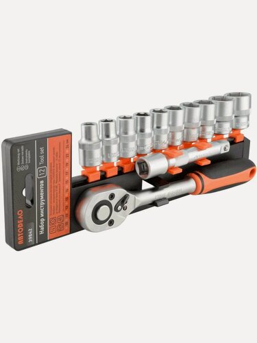 Изображение товара Набор торцевых головок 12 предметов 1/2" DR, АвтоDело (39842)