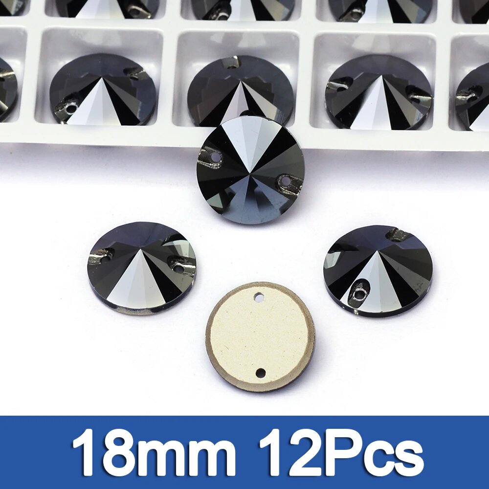 Стразы Rivoli 18mm черные 12шт