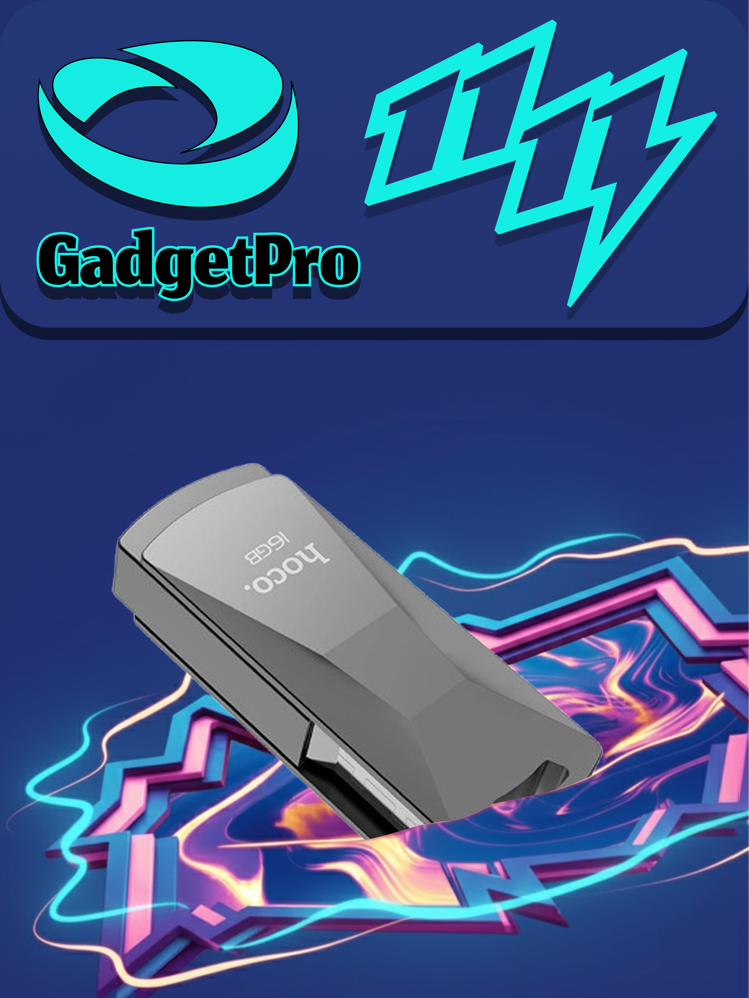 Флеш-накопитель Hoco UD5 Wisdom USB 3.0, 16ГБ, металл, серебристый корпус