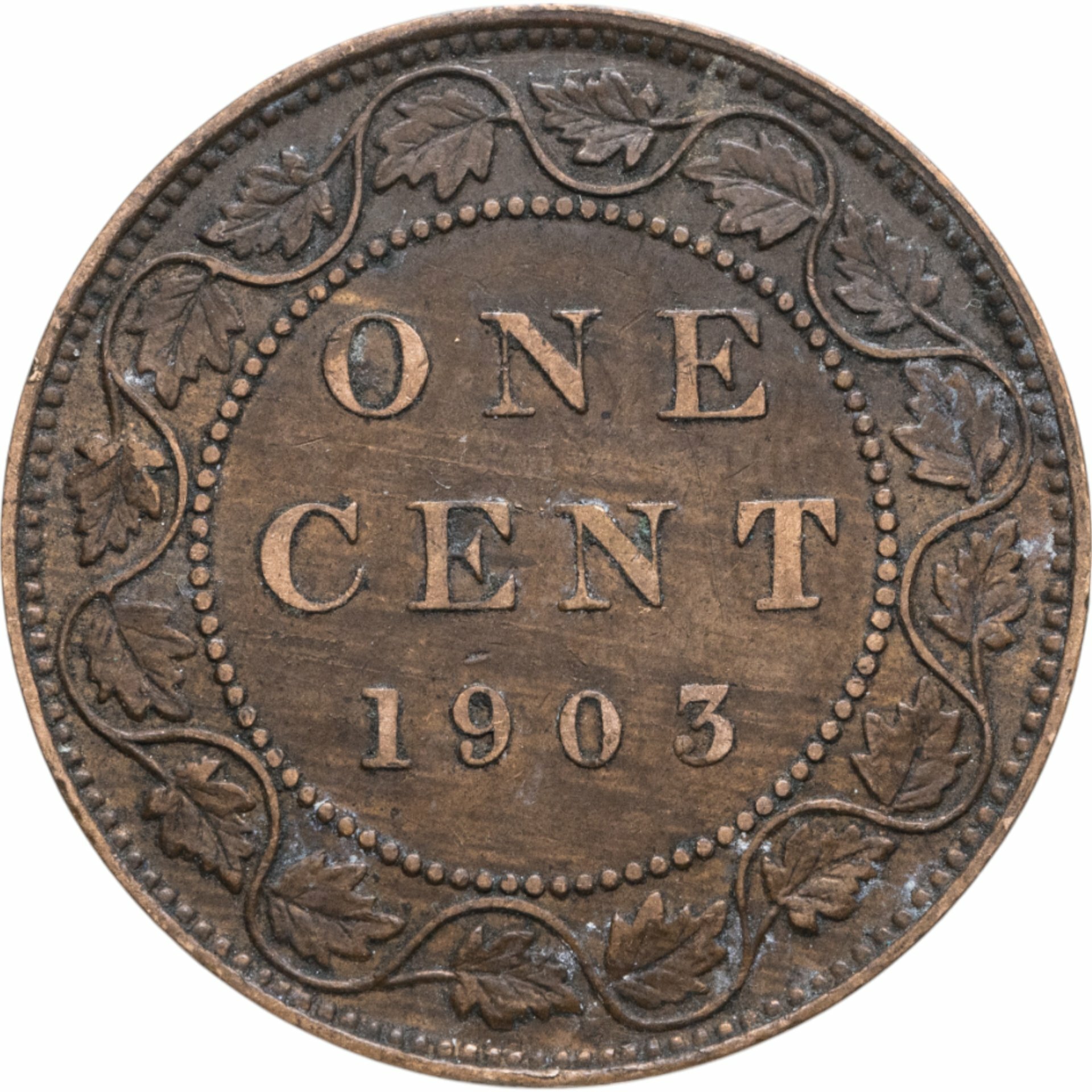 Канада 1 цент cent 1903, Бронза, в сохранности VF-XF