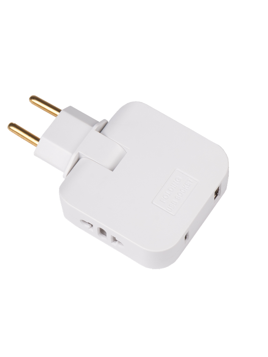 Разветвитель тройник ФАZА FAS-2AC-wh 2 розетки + 1 USB тип A + 1 USB тип C белый .5070998