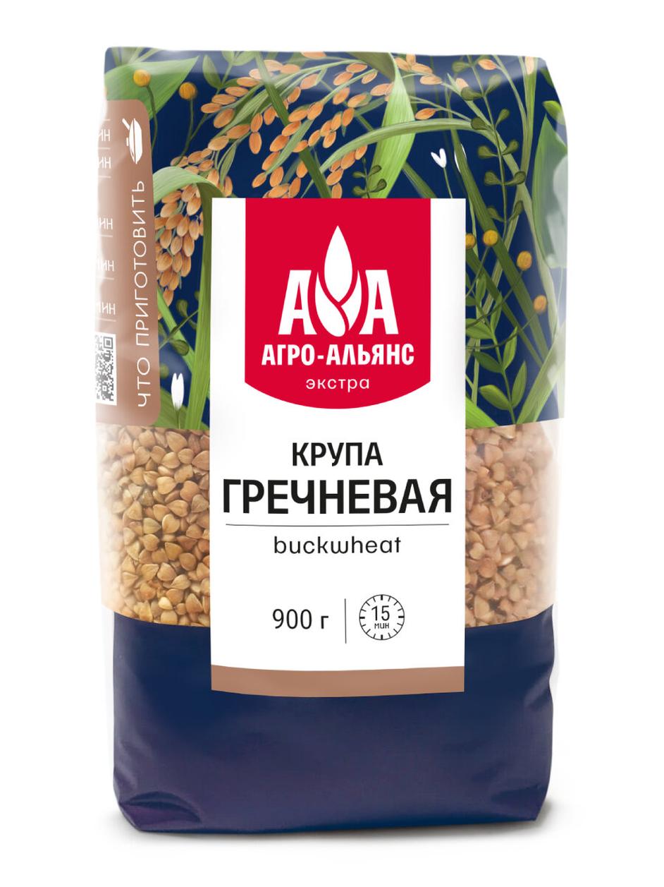 Гречневая крупа Агро-Альянс ядрица Экстра, пакет, 900 г