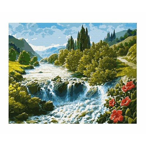 Алмазная мозаика на подрамнике Картина стразами Алмазное хобби Речной порог 40х50 см сложность 5 цветов 23 Komas 999₽
