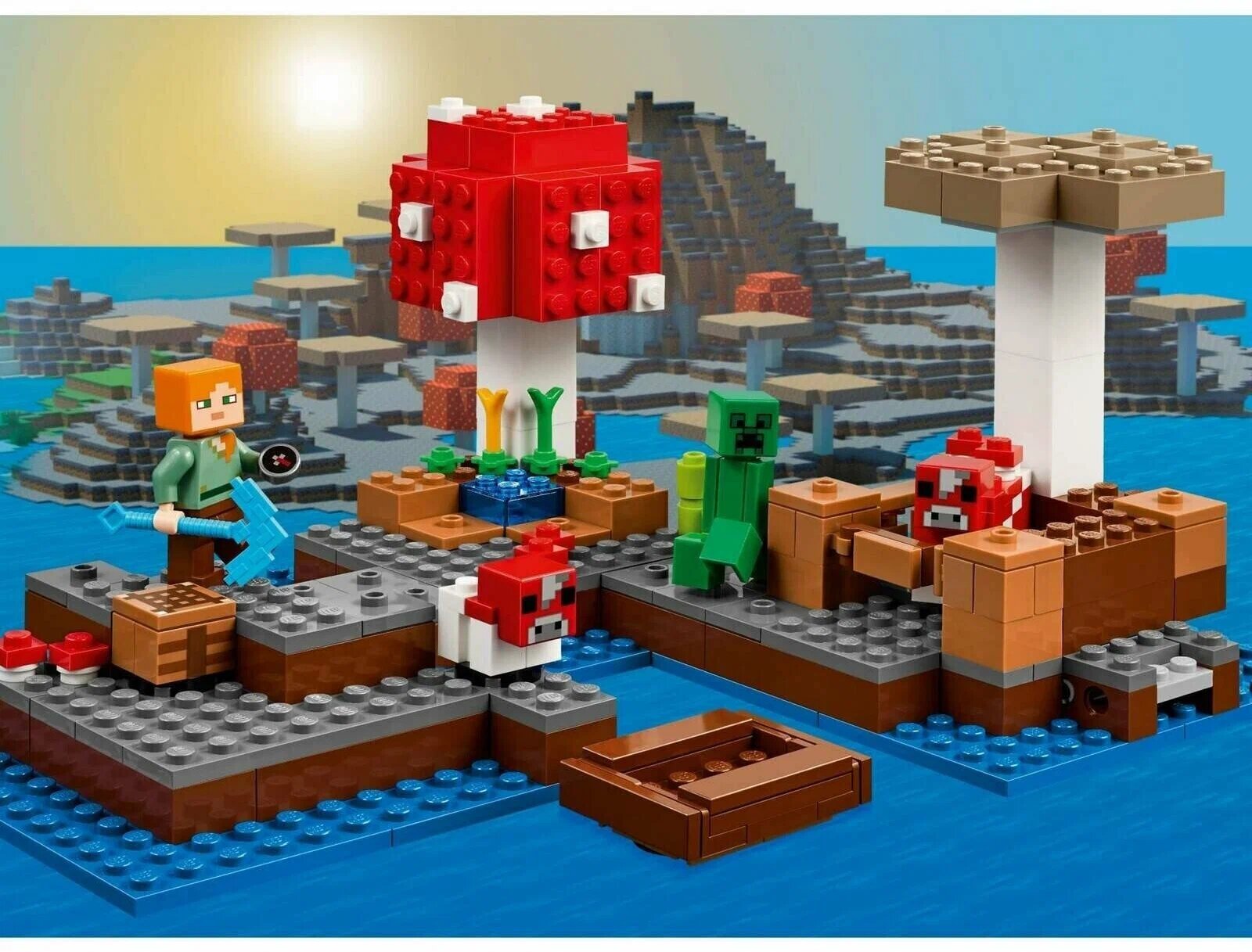 Конструктор Lepin Майнкрафт Грибной остров, с фигурками, 253 деталей - LE-10619A6