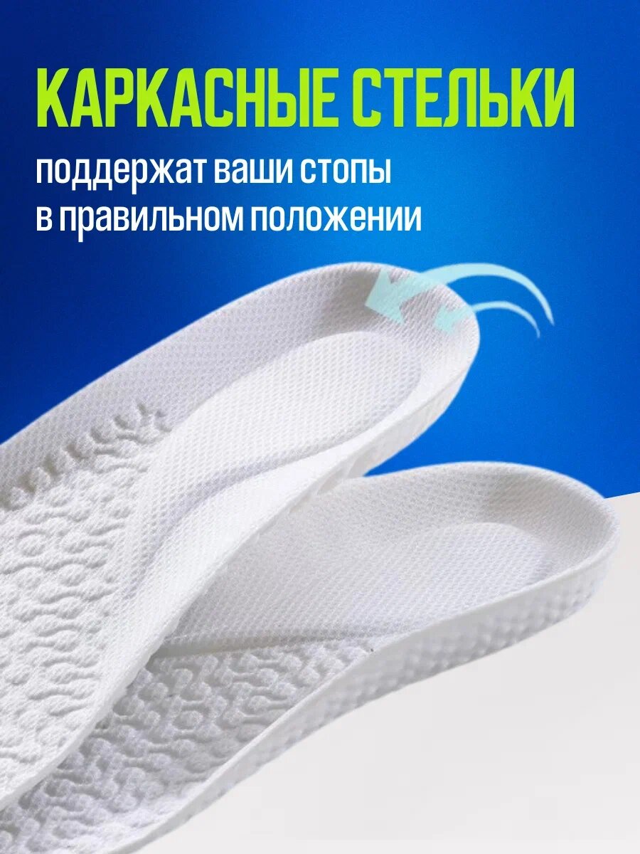 Стельки для спортивной обуви, амортизирующие, каркасные, антибактериальные, размер 43-44 — фото 1