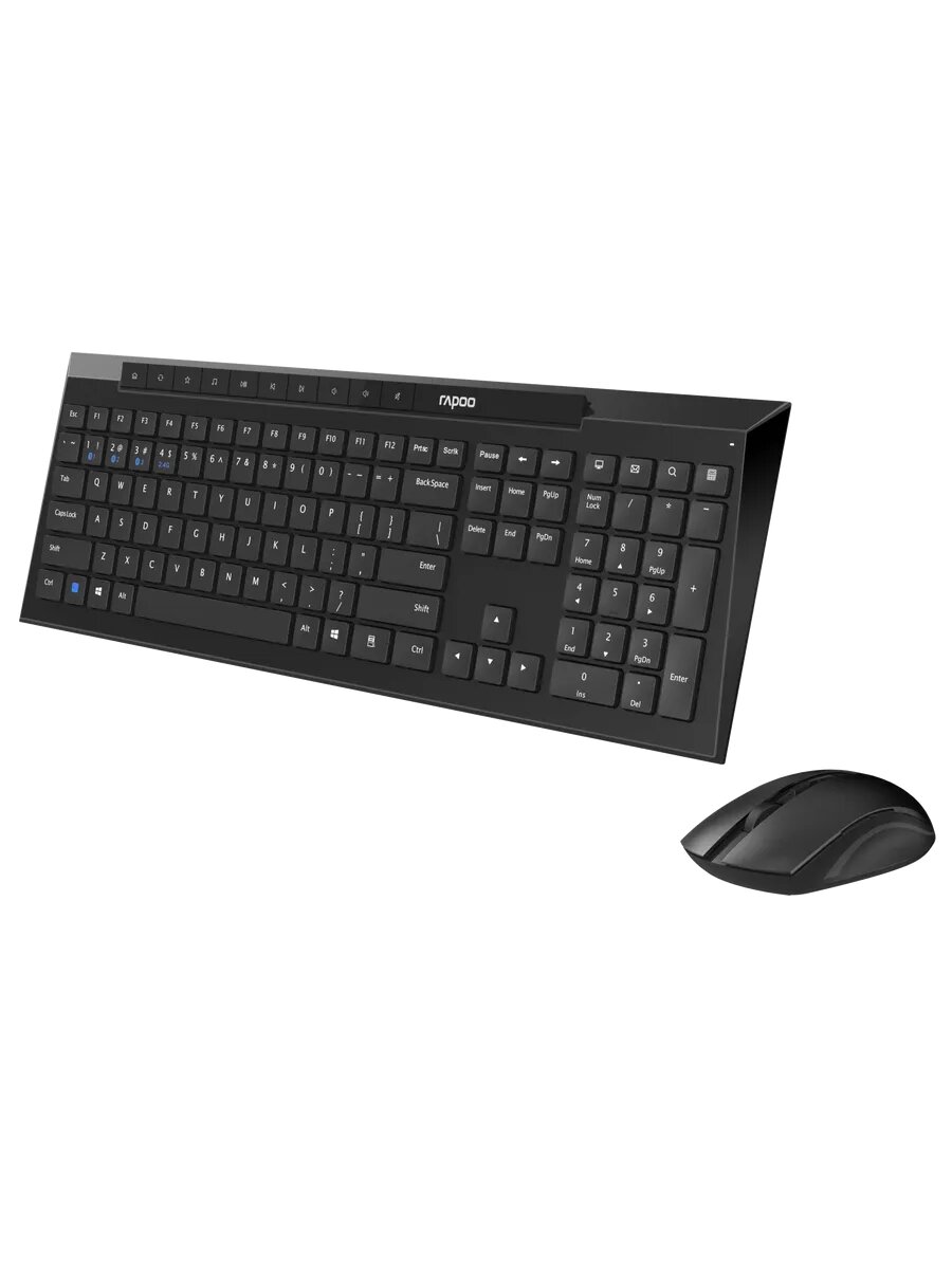 Комплект беспроводной клавиатура + мышь Rapoo 8210M, Bluetooth/Wireless, Черный 6940056135803 - фото №3