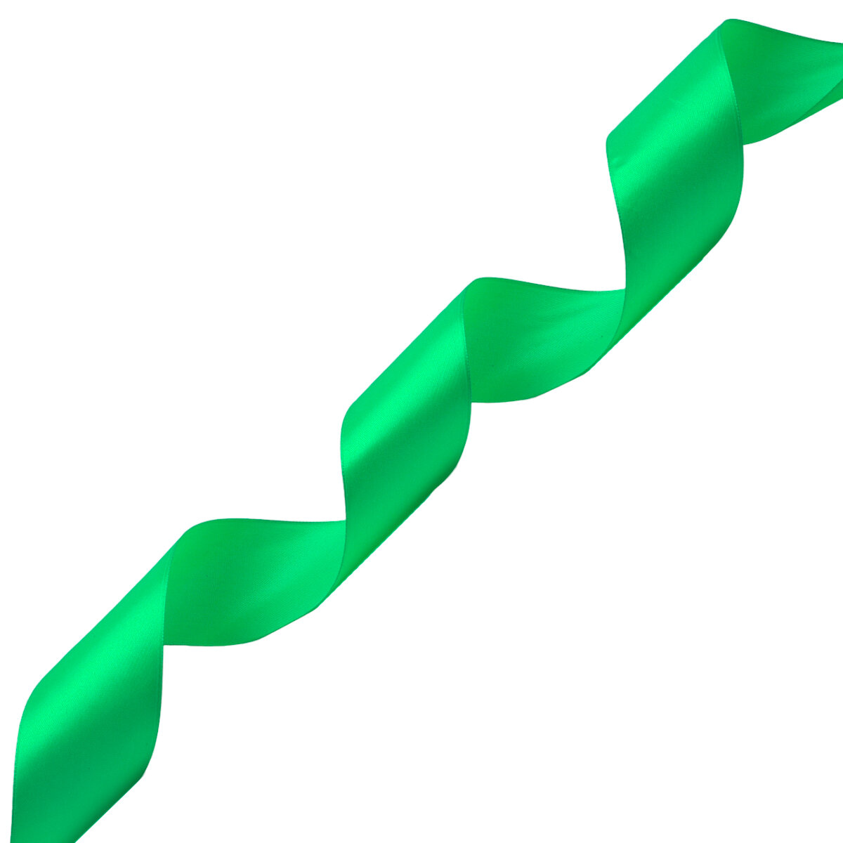 Лента атласная 5 см*22,86 м широкая, упаковочная, для подарков, рукоделия и шитья, Айрис (085 яркий салат)