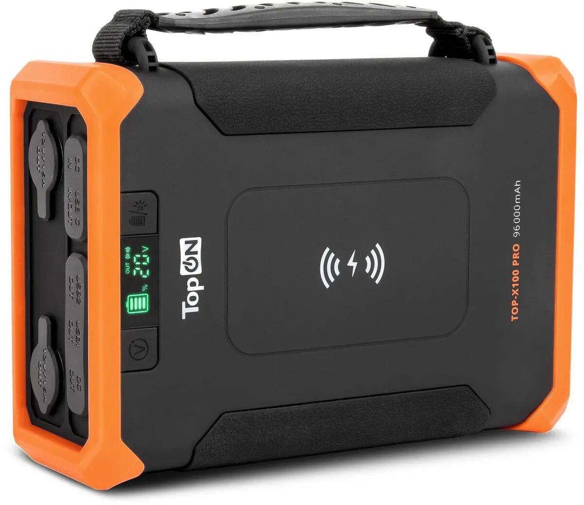 Электростанция портативная TopON TOP-X100Pro 96000mAh 5A QC3.0/PD3.0 3xUSB беспров. зар. черный/желты