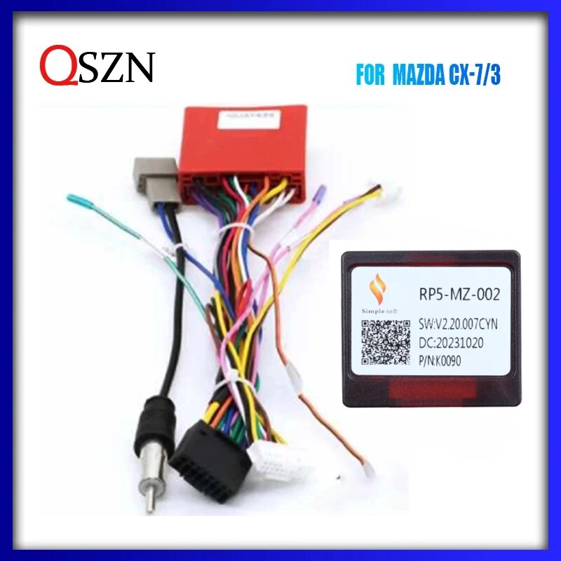 Автомобильный радиоприемник Canbus Box MZ-SS-06/MZ-SS-02/RP5-MZ-002 для MAZDA/CX-7/3 2014 года, для 2004-2009 MAZDA 3/AELA, жгут проводов, кабель питания, canbus cable set 1 — фото 1