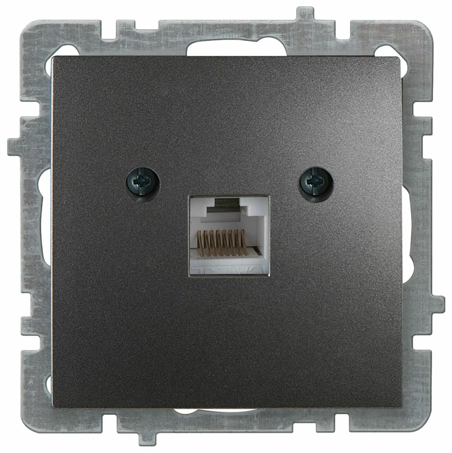Розетка компьютерная RJ45 NILSON антрацит с/у (в рамку)