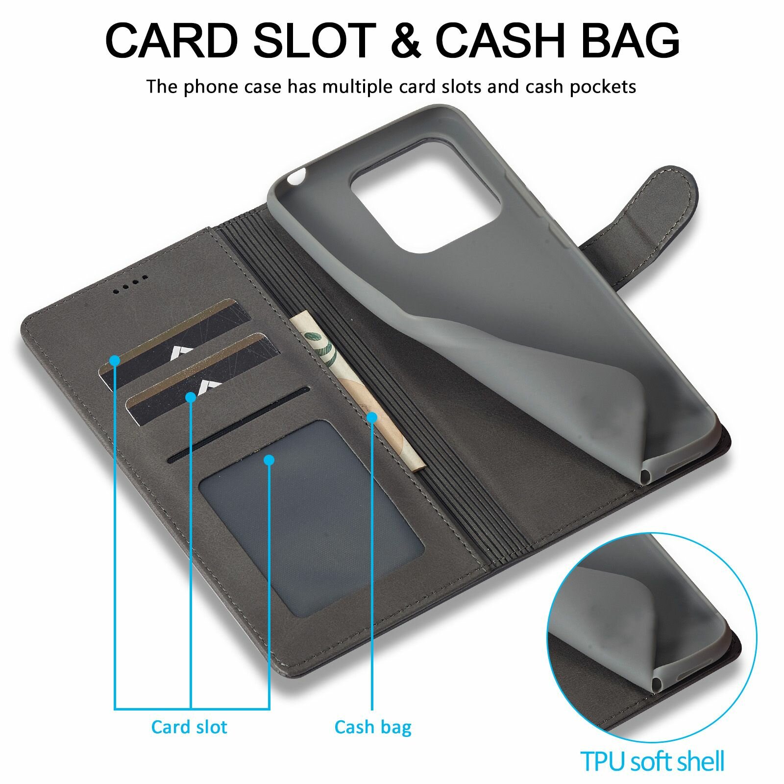 Электронные Книги Xiaomi LCIMEEKE Кожаный книжка чехол для Xiaomi Redmi Note 12 Pro Plus / Чехол на Сяоми Редми Нот 12 Про Плюс с визитницей из экокожи