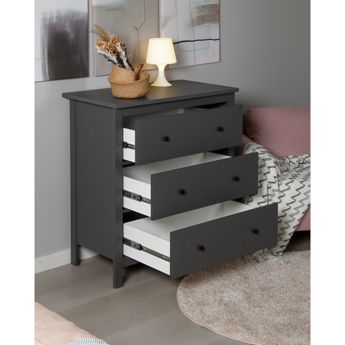 Комод ГУД ЛАКК сага 3 ящика 92 х 51 х 100 см шариковые направляющие с доводчиком серый 18399₽