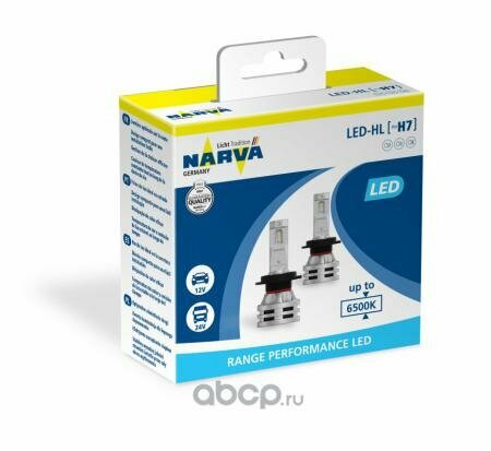 Комплект светодиодных ламп LED H7 RPL2 12В/24В 6500К X2 NARVA 18033