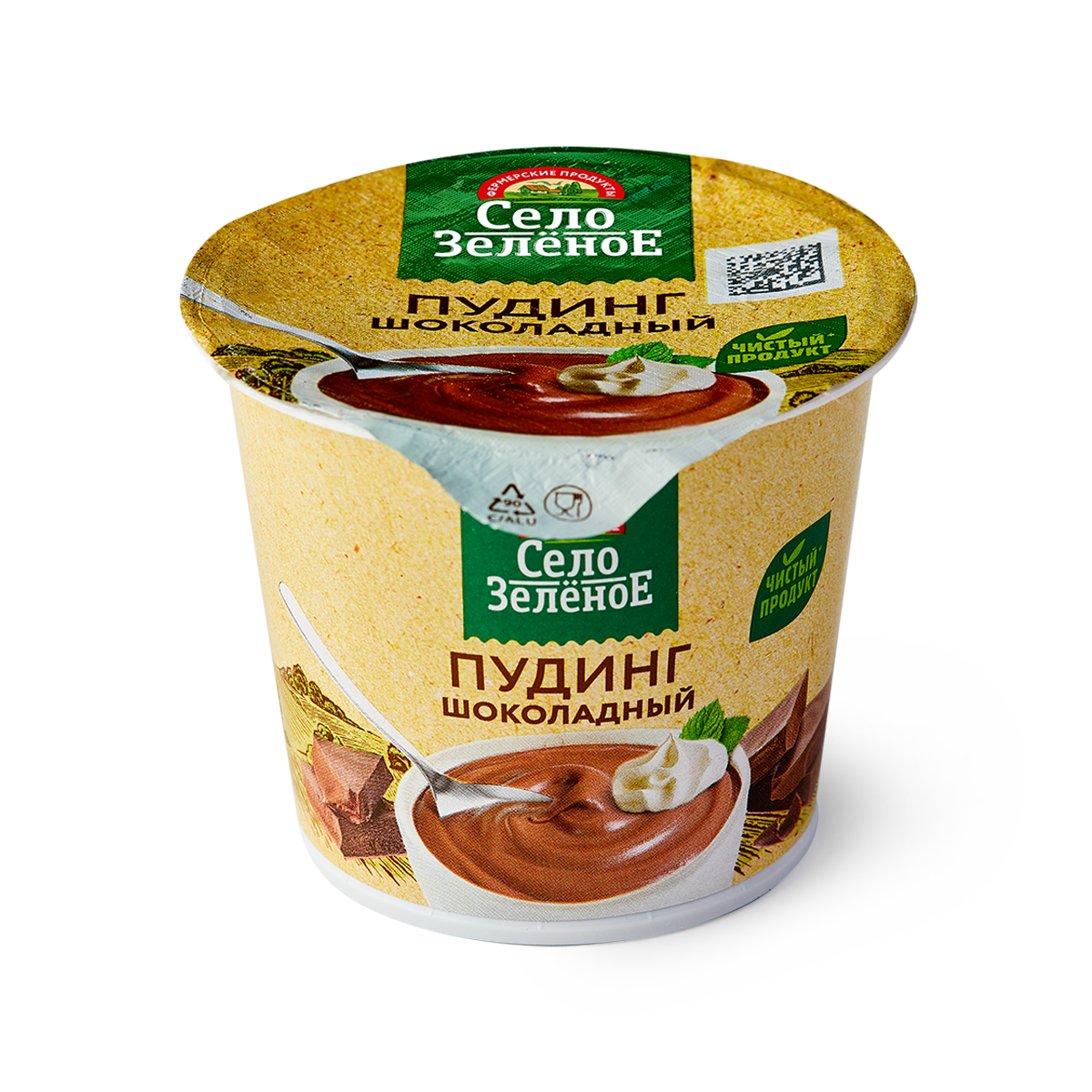 Пудинг Село Зелёное, шоколадный, 3%, 120 г, в пластиковом стакане