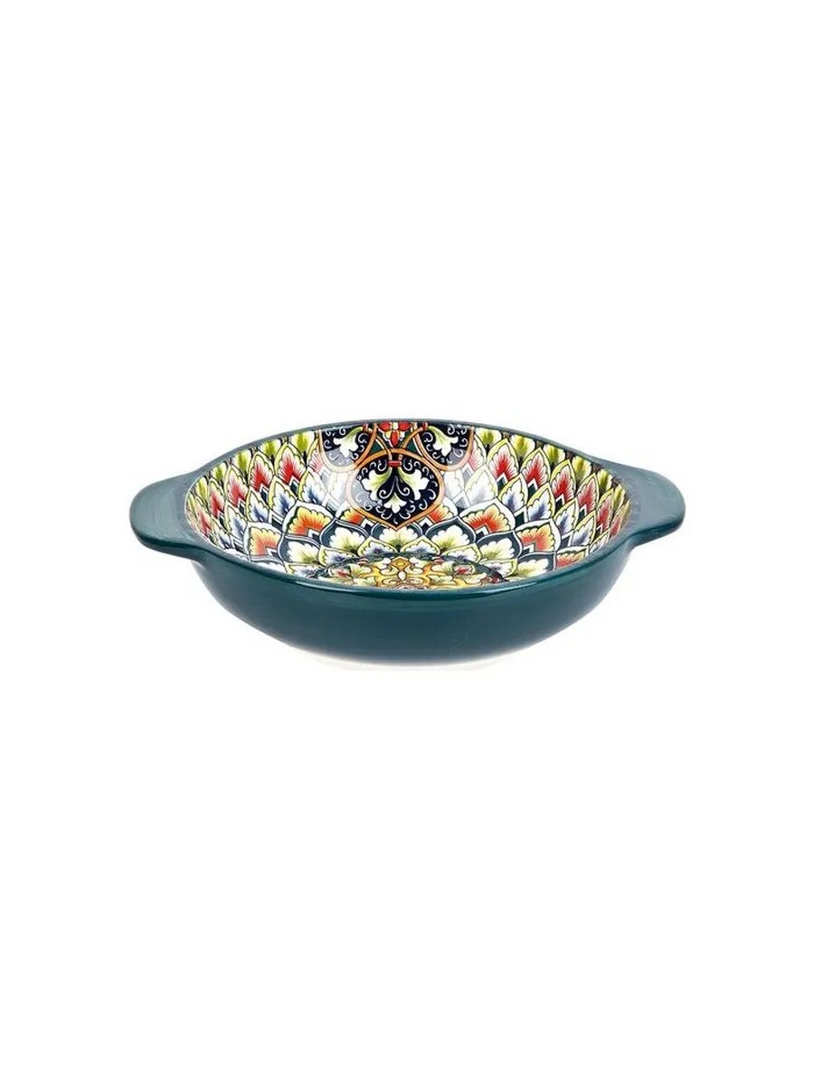 Салатник с ручками Arabesque 12л 25х205х6см зеленый фарф
