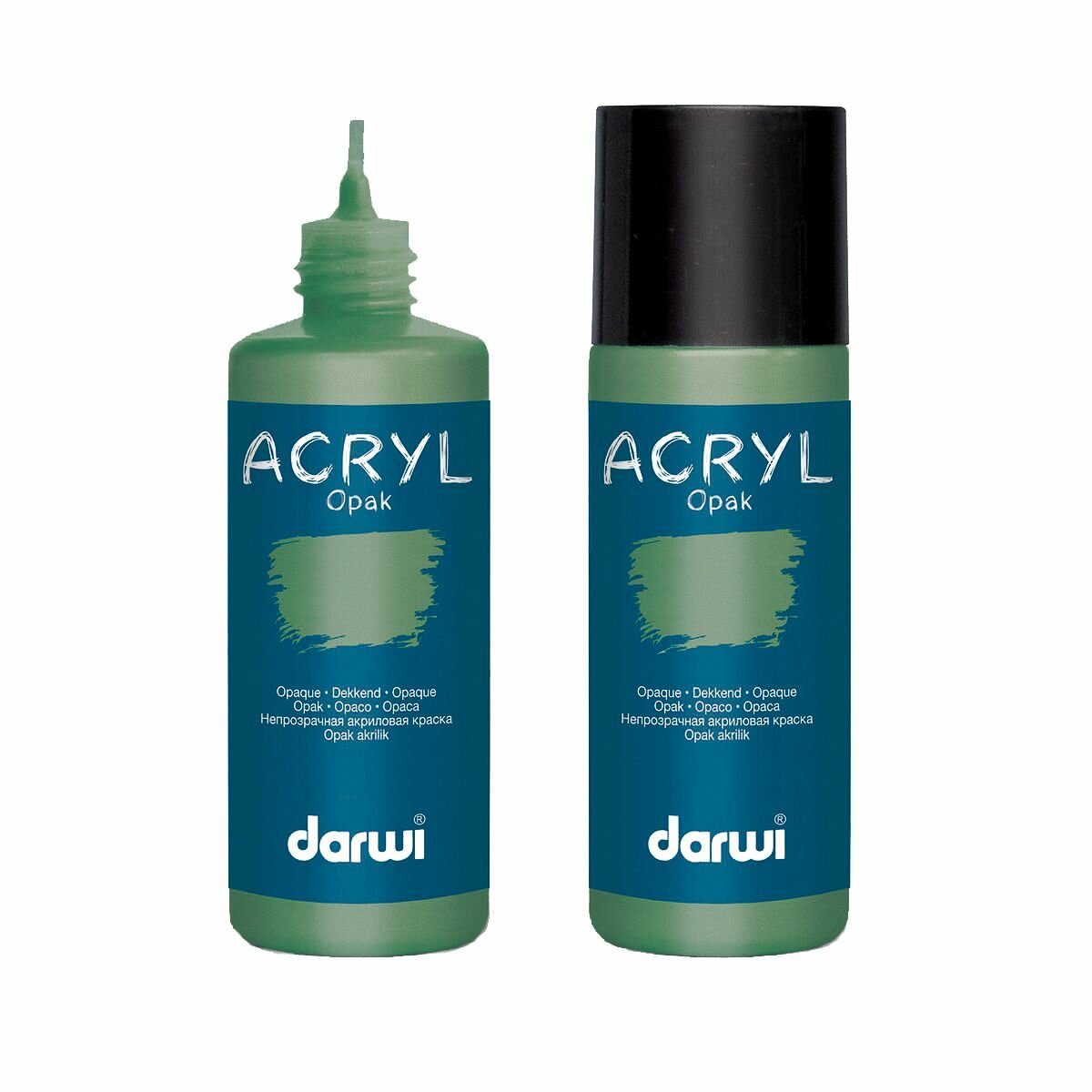 Акриловая краска для рисования и творчества, укрывистая, 80 мл, Darwi Opak (зелёная пихта)