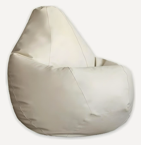 Изображение товара Кресло-мешок Груша, Puff Daddy, Бежевый Эко Кожа, XXXL, 200 литров, комфорт, пуф кресло, бескаркасная мягкая мебель
