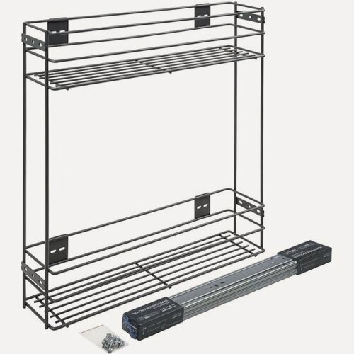 Изображение товара Бутылочница Lemax Prof 150 мм, с боковым креплением и доводчиком, вулканический серый (VK-02-150VG)