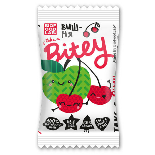 Батончик Bitey яблоко-вишня детский 25г, 12 штук