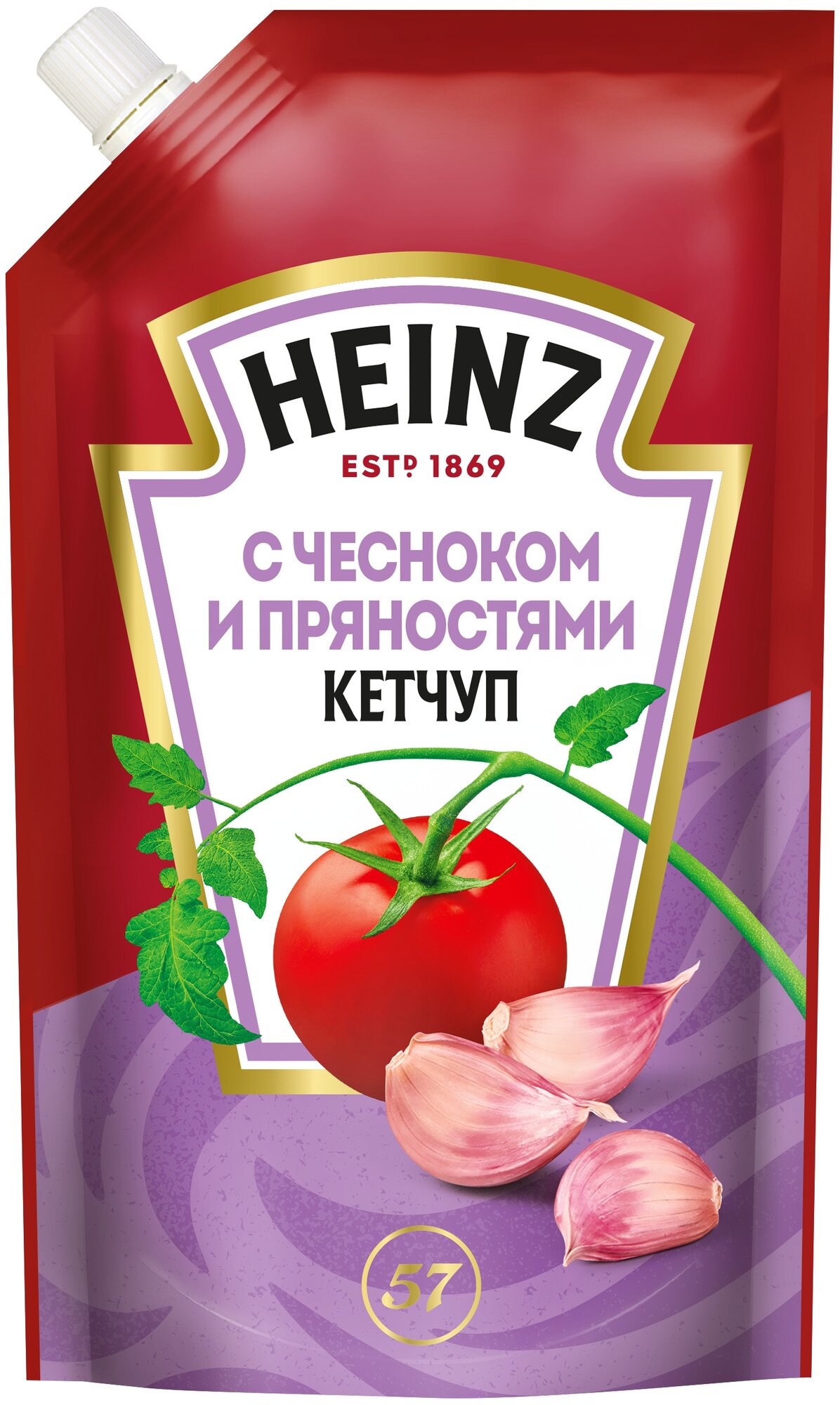 Кетчуп Heinz, с чесноком и пряностями, натуральный, умеренно острый, 320 г