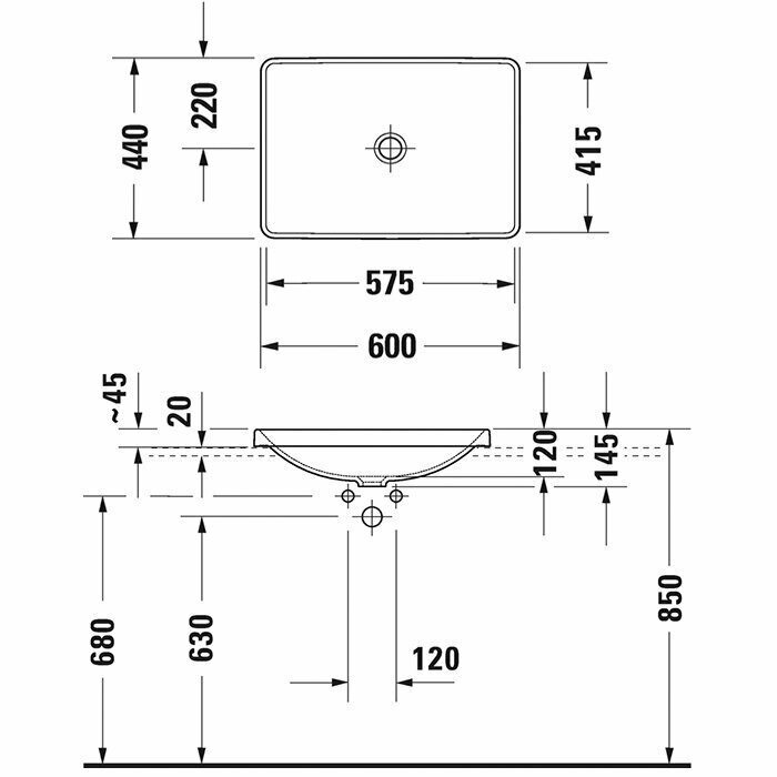Раковина Duravit 60 см белая - фото №3