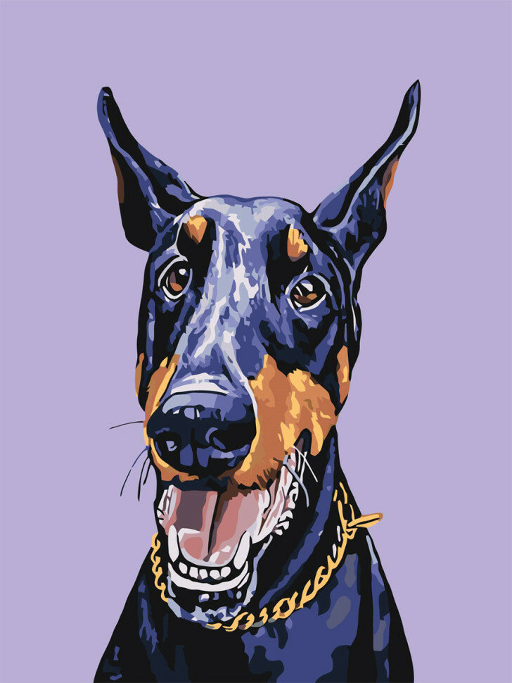 Картина по номерам "Собака с цепочкой" — фото 1