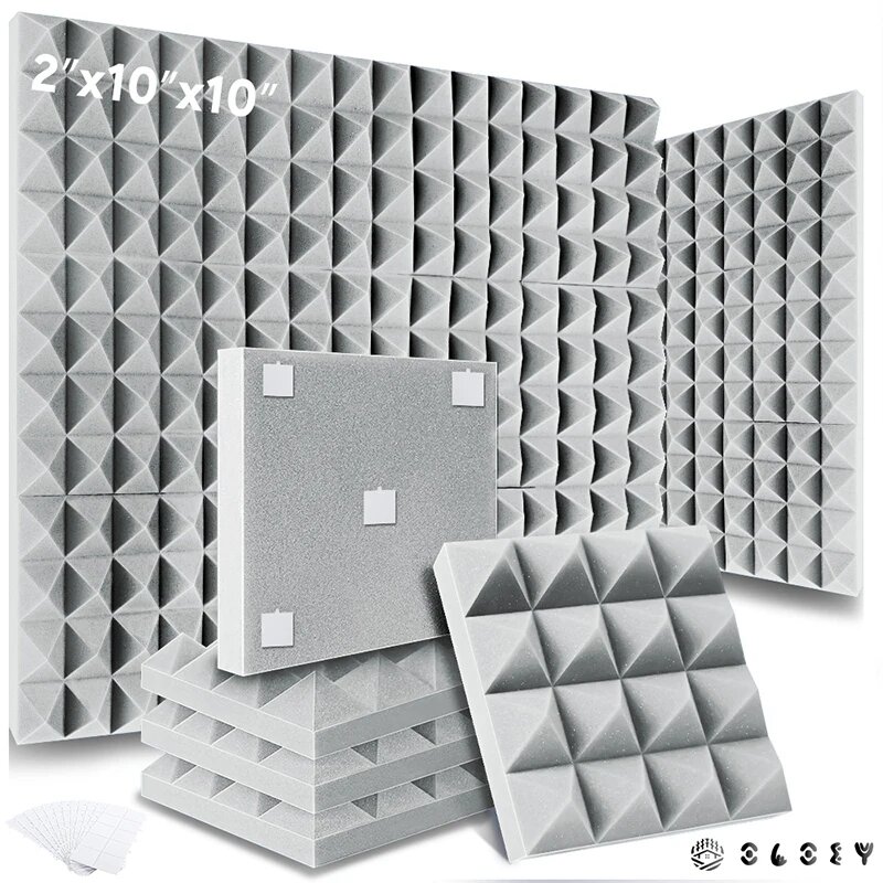 Акустические панели OLOEY 6/12/24 шт, JZT4x4-Grey, 12 Pcs, High Density
