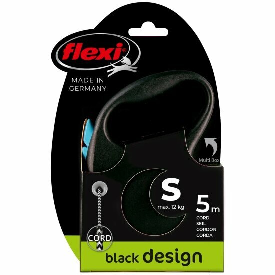 Поводок-рулетка Flexi Design cord S 5 м 12 кг синий