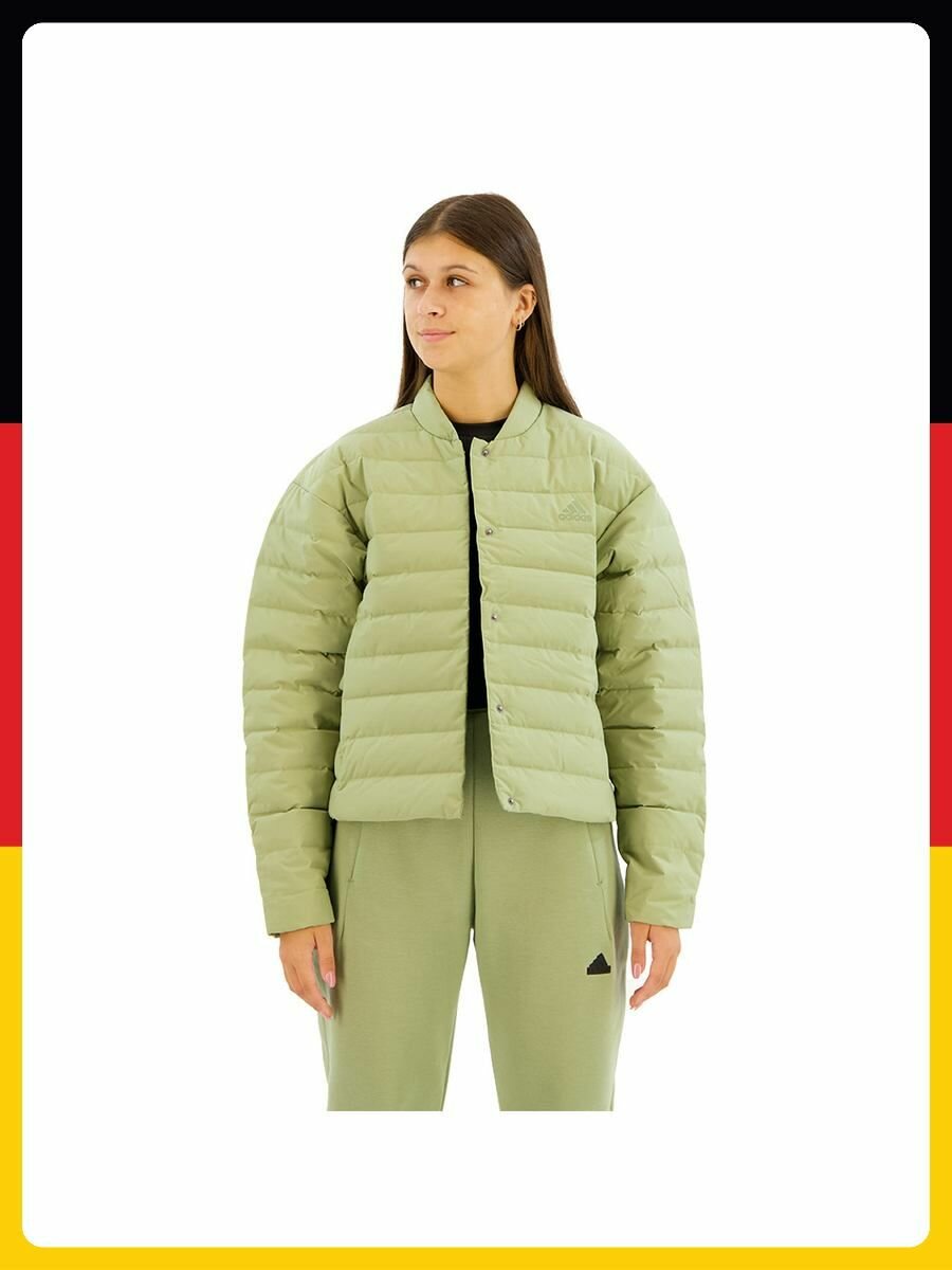 Пуховик adidas Базовая коллекция, размер -M, зеленый