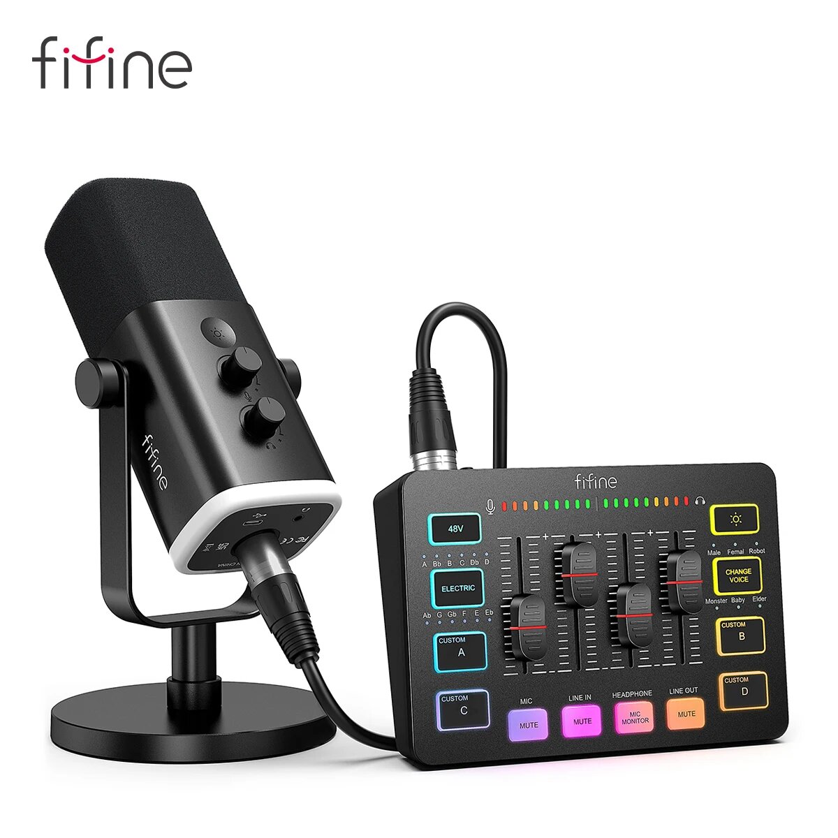 FIFINE Ampligame KS5 мульти-микрофонный комплект для домашней записи, KS5W — фото 1