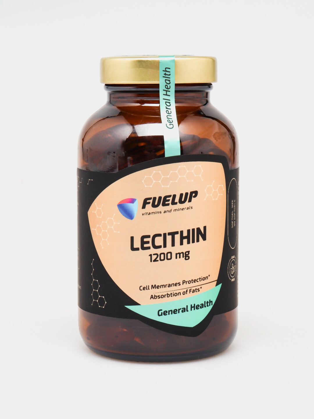 Лецитин FUEL UP Lecithin, для мозга и печени, соевый, без ГМО, 1200мг, 90шт