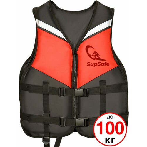 SupSafe спасательный жилет до 100 кг, 50-52 черный; красный
