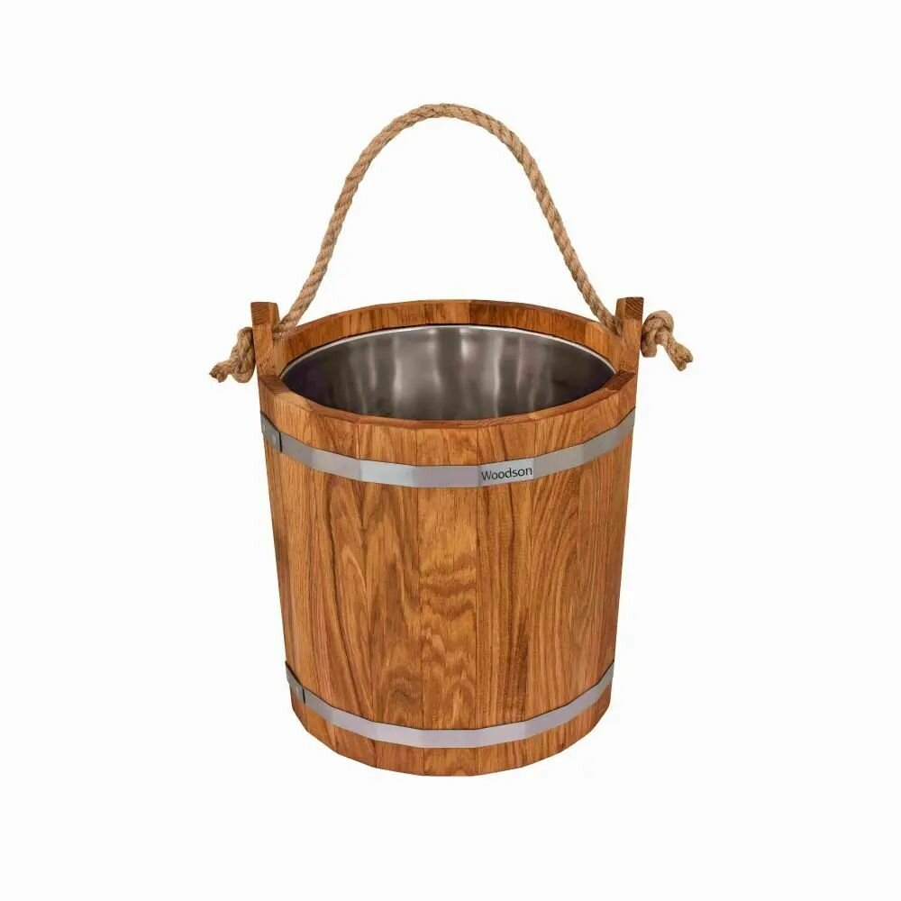 Запарник Woodson с нержавеющей вставкой, 12 л, дуб для бани и сауны