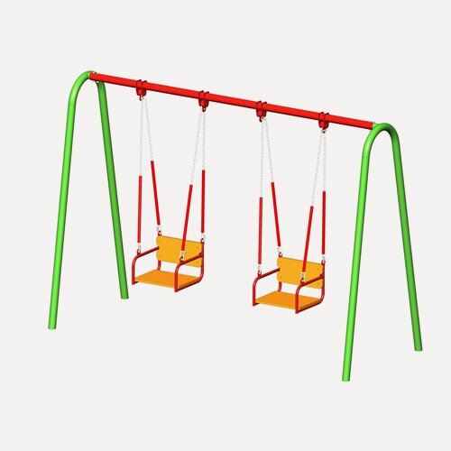 Изображение товара Качели двойные для общественных зон, Кч 2, 2,6 * 1,1 м, высота 2 м