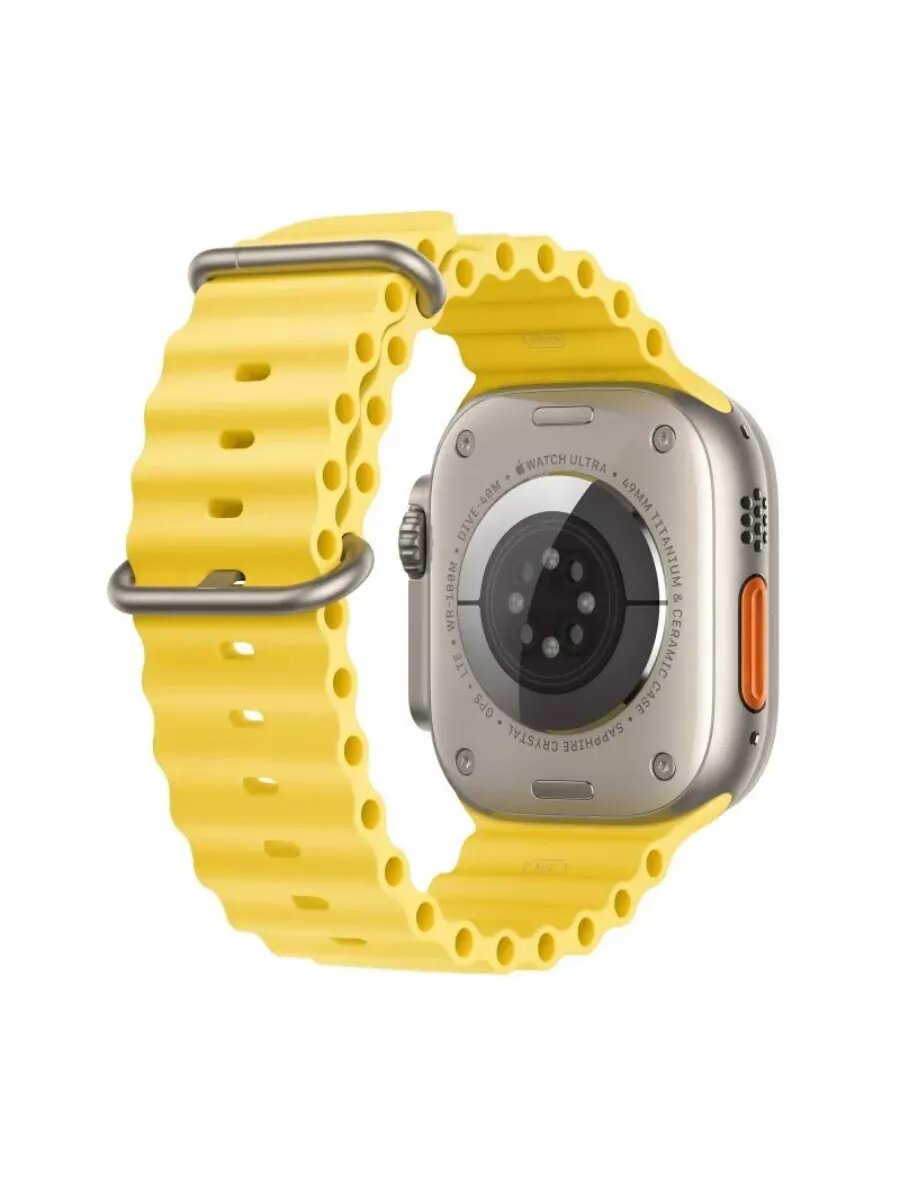 Обзор: Часы Apple Watch 8Ultra GPS + Cellular, 49mm Titanium Case with Yellow ocean Band, Титановый корпус, спортивный ремешок цвета желтый океан 49 мм