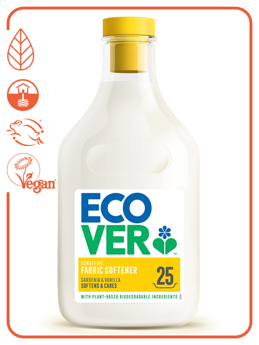 Ecover Экологический смягчитель кондиционер для стирки Гардения и Ваниль Sensitive 750 мл