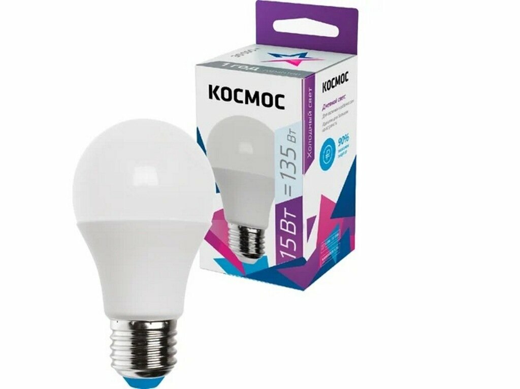 Лампа светодиодная A60 15Вт 6500К E27 220В космос LkecLED15wA60E2765(2 штук.)