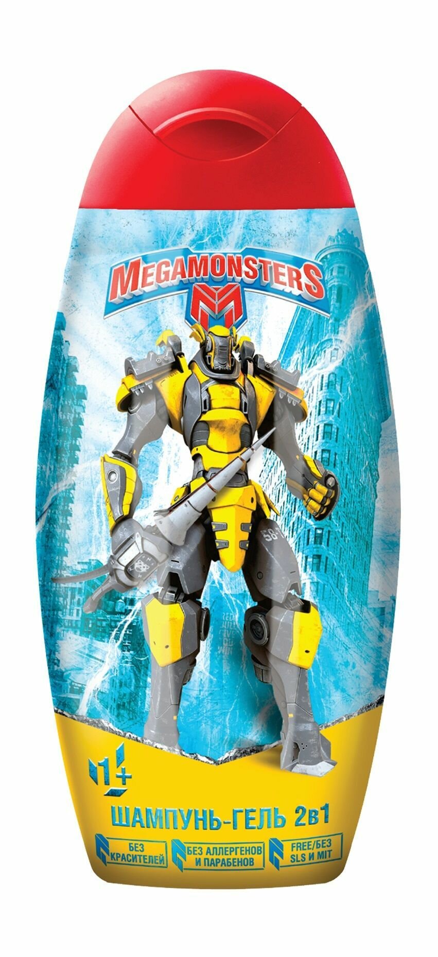 MEGA MONSTERS Детский шампунь-гель 2в1 300 мл