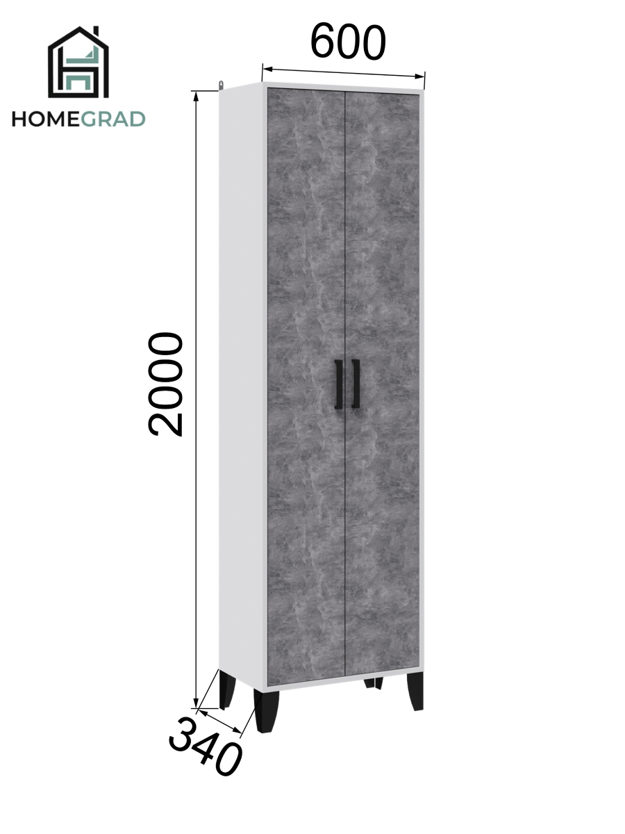 Комплект прихожей HomeGrad Vitra, модульная, ЛДСП, 140х200 см, белый/ателье светлый — фото 1