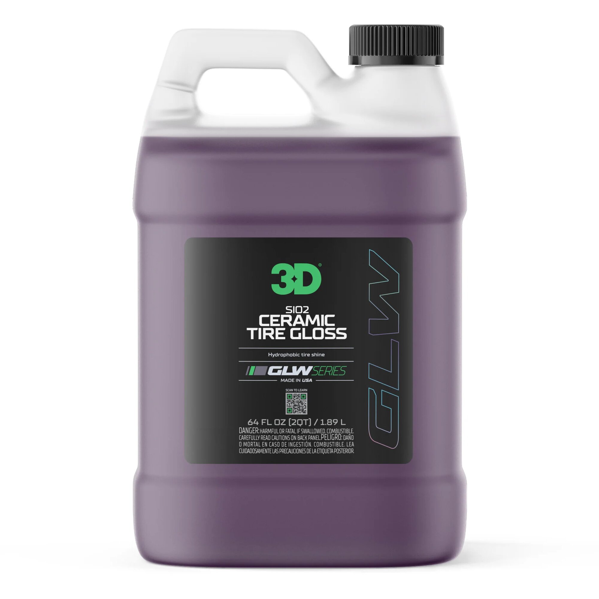 3D SIO2 Ceramic Tire Gloss GLW - Гидрофобное глянцевое чернение для шин, 1.89 л